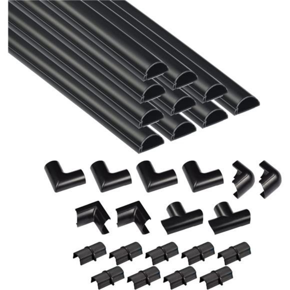 157in Cord Cover Kit, 10x 15.7 Lengths 1.18" (W) x 0.59" (H) - Black - Picture 1 of 6
